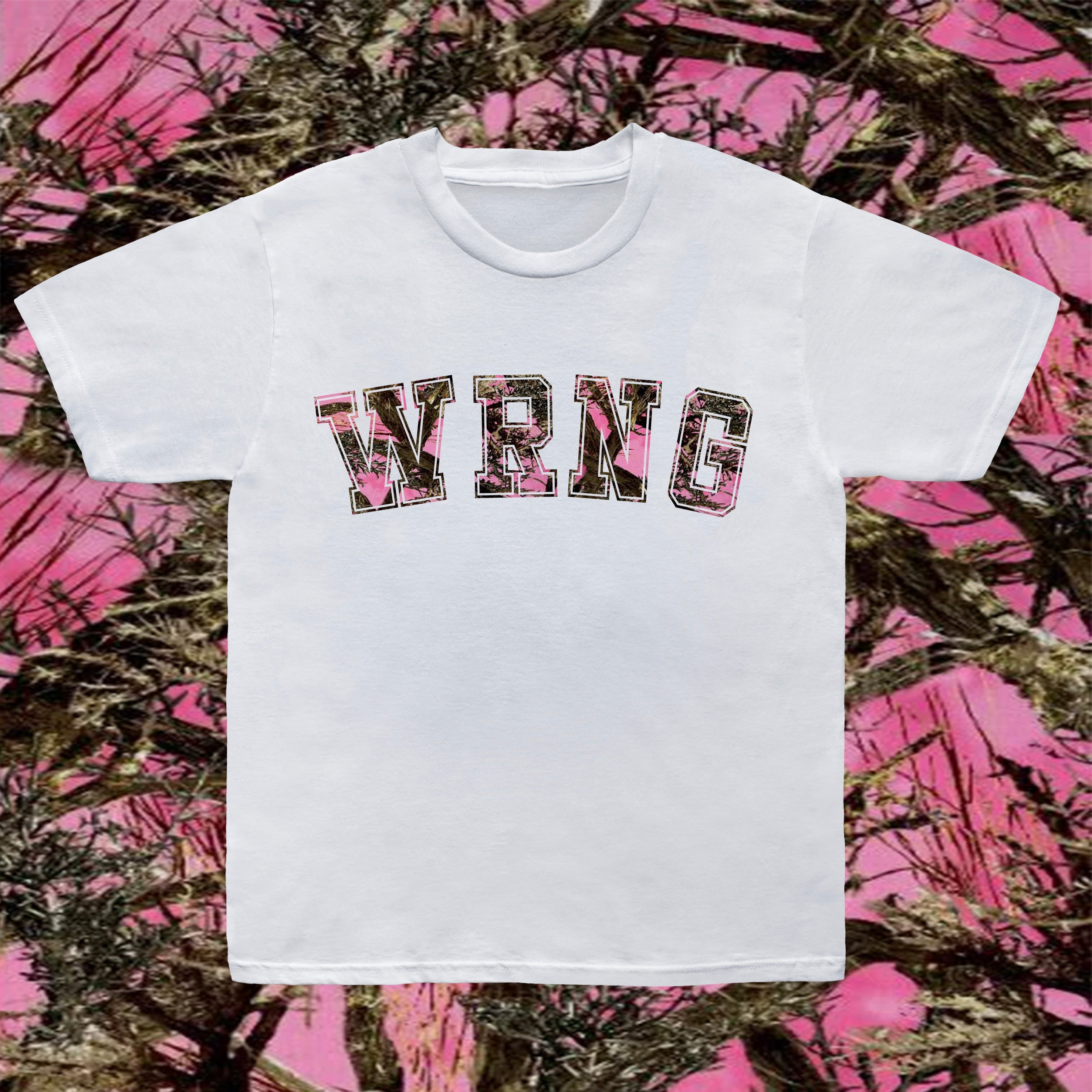 Pink Camo “WRNG” tee